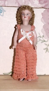 Antique Doll Romper Pantaloons for 4.5- 5" BISQUE Mignonette - Peach - Picture 1 of 3