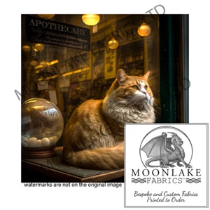 The Apothecary Cat 100% Cotton or Polyester Fabric Squares - Picture 1 of 3