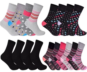 12 Pairs Ladies Womens Diabetic Socks Non Elastic Cotton Rich Black Size UK 4-7 - Picture 1 of 20