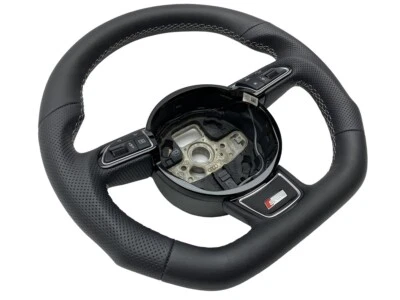 AUSTAUSCH Lenkrad Lederlenkrad Multifunktion AUDi A3 8V S-Line ABGEFLACHT - Bild 1 von 4