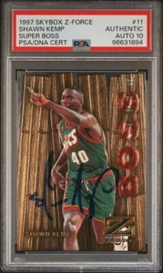 Shawn Kemp Signed 1997 Skybox Z-Force Super Boss #11 - Auto 10! (PSA/DNA) - Bild 1 von 2
