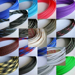 10mm Braided Cable Sleeving/Sheathing Auto Wire Harnessing Sleeve PET Colourful - Picture 1 of 2