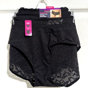 NEW Maidenform 3 Pack Perfect Fit Hipster Panties 2XLarge Black DM3SLH - Picture 1 of 3