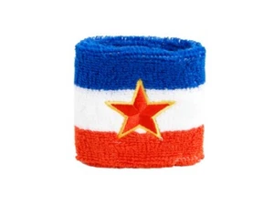 Schweißband Fahne Flagge Jugoslawien alt 2er Set - 7x8cm Armband für Sport - Picture 1 of 1