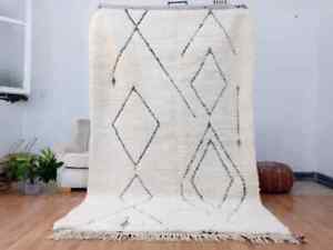 Beni Ourain Rug , Full wool rug ,Moroccan Rug ,Berber Carpet , Handmade rug , Ha