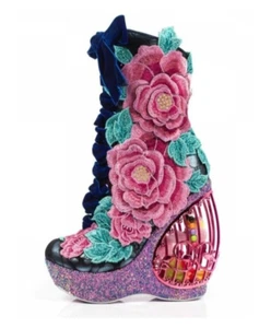 Stivali con zeppa Irregular Choice Maya Birdcage uk5/38 e scarpe ltd ed ⚫️ - Foto 1 di 9