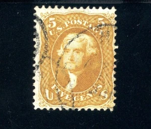 USAstamps Used FVF US 1861 Jefferson Scott 67a +Cert SCV $1100+ - Picture 1 of 3