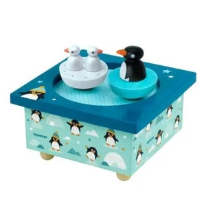 Trousselier France Dancing Music Box Penguins Spinning Figures Musical NIB - Picture 1 of 2