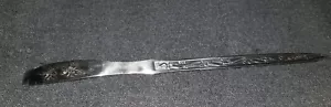 Vintage Stainless Steel Decorative Floral Letter Opener Paper Knife 9.25" China - Picture 1 of 9
