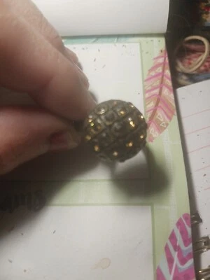 Cúpula Lia Sophia Brsss borde de color cristales dorados talla 8 Foto 1 de 3