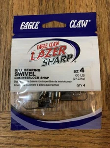 Eagle Claw Kugellager Wirbel 60 Pfund Größe 4 - Bild 1 von 3
