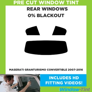 For Maserati GranTurismo Conv. 2007-16 Pre Cut Window Tint 0% Blackout Film - Picture 1 of 10