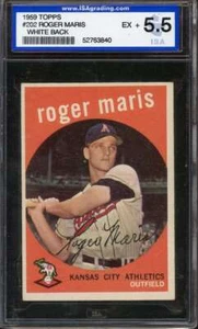 1959 TOPPS #202 ROGER MARIS ISA 5.5 ATHLETICS (WHITE BACK) *INVAJ3146 - Picture 1 of 2