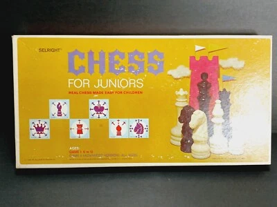 1965 Selchow & Righter CHESS FOR JUNIORS = with instructions/chessmen=READ! - Image 1 of 4