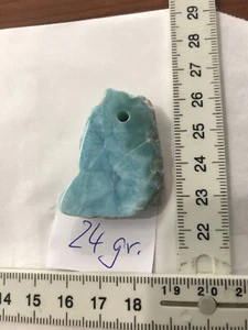 1 Larimar Anhänger für Kette, Edelstein Mineral Domink.Rep. (La1) - Bild 1 von 5