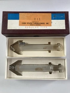 Antique Medical Bristol 10cc Glass Hypodermic Syringe Corn State Laboratories - Picture 1 of 9