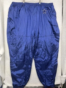 VTG Dallas Cowboys Windbreaker Pants Mens 4XL Blue NFL Dimensionals Carl Banks - Picture 1 of 11