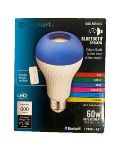 Ecosmart 60W LED Light Bulb A21 Speaker w/Bluetooth Color Changing and Remote - Picture 1 of 7