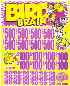 Pull Tab - Jar - Tickets Game - Bird Brain 7440ct - Picture 1 of 2