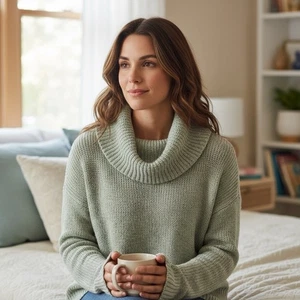 J.Crew mintgrüner Damenpullover Wolle-Mohair-Mischung Wasserfallausschnitt Größe Small NEU - Bild 1 von 5