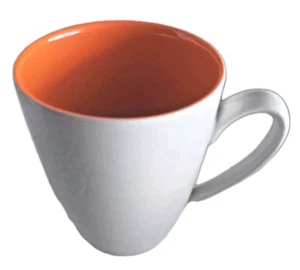 SIAKI Kaffee Tee Becher Japanisches Porzellan Weiß/Orange Innen Neuwertig. - Bild 1 von 8