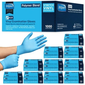Nitrile-Vinyl Blend Exam Gloves - Disposable, Latex Free, Medical Gloves Mult... - Picture 1 of 7