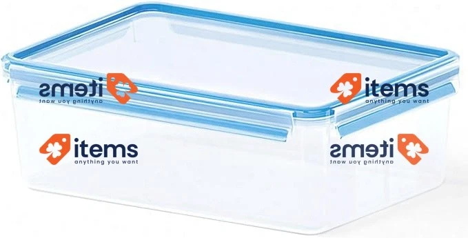 Emsa Clip & Close Rectangular Food Storage Container 5.5L, Transparent/Blue - Image 1 of 1