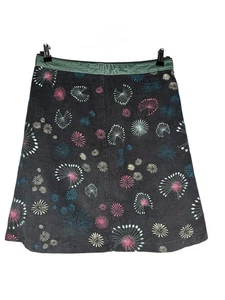 White Stuff Corduroy Grey Embroidered Whimsical Skirt Women's UK 12 Floral - Picture 1 of 7