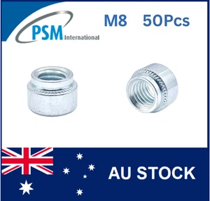 M8?SELF CLINCHING NUT ROUND SWAGE INSERT STEEL ZINC PLATED PSM P-S-M8-3-Z?50PCS - Picture 1 of 4