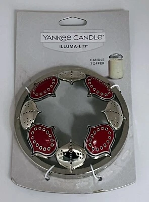 Yankee Candle Escandinavo Rojo y Plata Adornos Illuma-tapa Tarro Candle Topper Foto 1 de 2