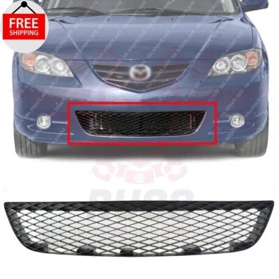 New Front Bumper Lower Grille Black Plastic For 2004 2005 2006 Mazda 3 MA1036103 Foto 1 de 4