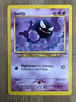Gastly 65/105 Common Neo Destiny Unlimited Pokemon 2002 Vintage WOTC MP - Image 1 of 2