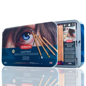 Derwent Lightfast Oil-based Colour Pencils Tin Case 100 Assorted 2306017 - Picture 1 of 12