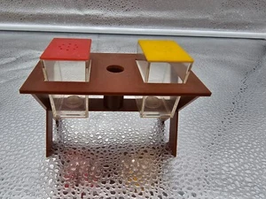 Vintage Picknick Tisch Salz und Pfeffer Set (Zahnstocher gehen in die Mitte) - Bild 1 von 4