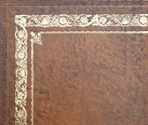 London Tan Calf Leather Insert For Desks Writing Tables and Bureaus Gold Tooling Cover