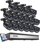 H.265+ 16 Channel Security Camera System 1080P, Hybrid DVR Recorder with Hard Dr