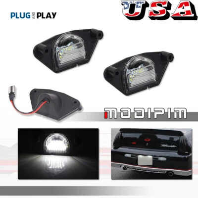 1Pair White LED License Plate Lights For Pontiac Firebird 1982-1986, 1989-1990 - Image 1 of 4