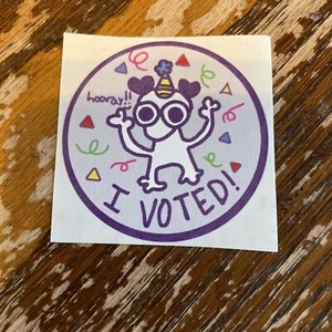 Authentic Michigan Hooray I Voted Sticker 2024 - Voting Election Sticker - Picture 1 of 1