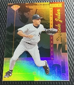 Tarjeta de novato Derek Jeter Yankee Gold Leaf 1996 #211 - versión dorada - Imagen 1 de 3
