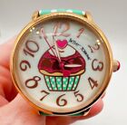 Betsey Johnson Cupcake Time Working Watch - Polka Dot Adjustible Band Large Face