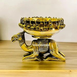 20 cm Camel Design Traditional Indian Urli Brass Decorative Bowl for Home,office - Picture 1 of 12
