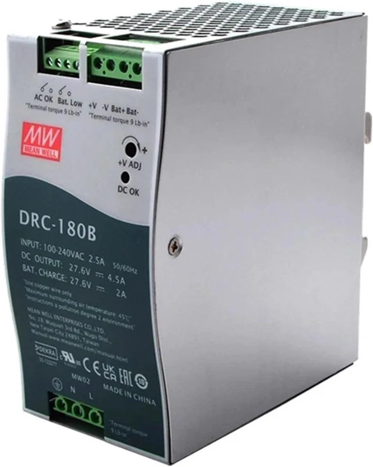 Mean Well DRC-180B Switching Power Supply DIN Rail 179.4W 13.8V 9A; 13.8v 4A - Image 1 of 1