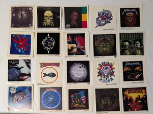 20 Lot 1990s Metallica GNR Rock Bands 6x6 Vintage Window Cling Stickers Brockum - Picture 1 of 3