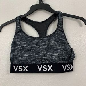 Victoria's Secret Sports Bra Size M Black White Racerback Space Dye Gym Workout