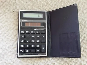 Vintage KMC 8000B Solar Power 8-digit Pocket Calculator K-mart W/ Black Case - Picture 1 of 2