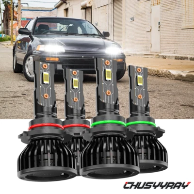 Para Honda CRX 1988-1991 4x Bombillas LED para faros Luz baja/alta 9005 9006 Foto 1 de 4