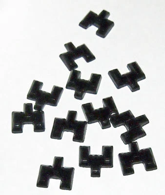 12 De Colección Vidrio Negro Forma Chevron Rascacielos Estilo Único Art Deco Jet "onyx" 9mm Foto 1 de 4