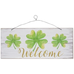 Bienvenido Trébol Madera Pared Decoración Día de San Patricio Hogar Decoración Fiestas Regalo - Imagen 1 de 3