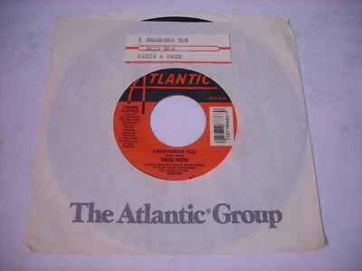 w SLEEVE Skid Row I Remember You / Makin' a Mess 1989 45rpm VG++ w juke strip - Image 1 of 2