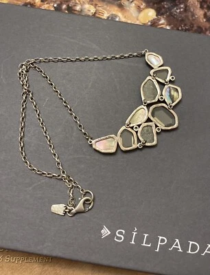 Collar Silpada N2804 plata esterlina circonita cúbica piedra ejemplar rosa. Multi de pirita 925 Foto 1 de 4